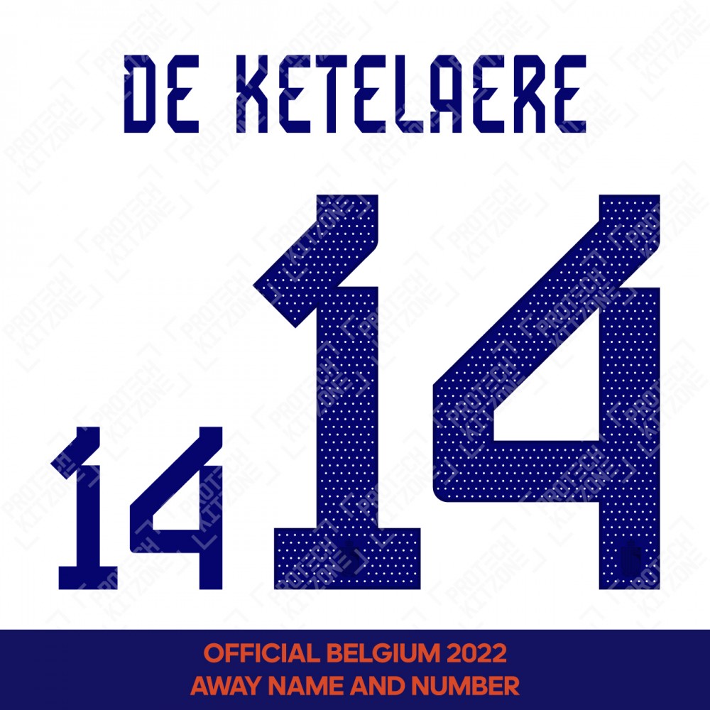 De Ketelaere 14 (Official Belgium 2022 Away Name and Num